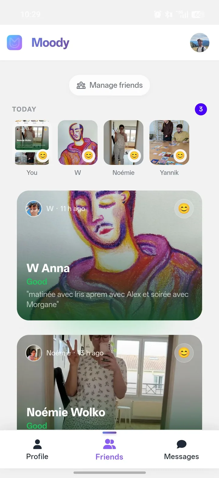 Friends feed